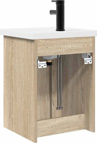 vidaXL Μονάδα μπάνιου με βρύση Sonoma Δρυς 42 x 40 x 74,5 εκ