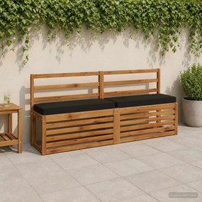 vidaXL Μαξιλάρια Πάγκου 2 Τεμαχίων VUGHT 2 pcs 100% Πολυεστέρας Μαύρο