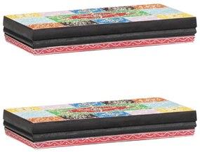 vidaXL Ράφια τοίχου 2 pcs Πολύχρωμο 40 x 20 x 6 cm Μασίφ ξύλο μάνγκο