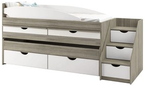 Παιδικό Κρεβάτι Κουκέτα MELORIA Craft Oak Gray-White Gloss