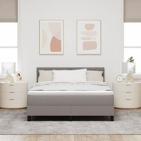 vidaXL Κρεβάτι με Βάση & Στρώμα Καφέ 140x190 εκ. Ύφασμα