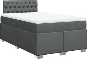 vidaXL Κρεβάτι Boxspring με Στρώμα Σκούρο Γκρι 120x190 εκ Υφασμάτινο