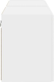 vidaXL Ντουλάπι Τηλεόρασης Τοίχου 2 pcs Λευκό 59,5 x 31 x 40 εκ