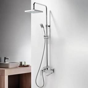 La Torre Profili Chrome Μπαταρία Nτους 3 Eξόδων, με Aναδιπλούμενο Pουξούνι+Σπιράλ Εκτροπέας Εντοιχισμού 3 Εξόδων 46026-100