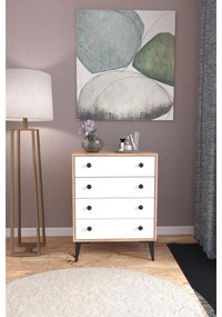 Συρταριέρα ArteLibre AMARI Δρυς/Λευκό Μοριοσανίδα 72x43x96cm