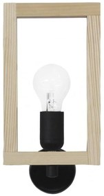 Φωτιστικό Τοίχου-Απλίκα Sam 31-1261 30x15x13cm E27 Natural-Black Heronia Metal,Wood