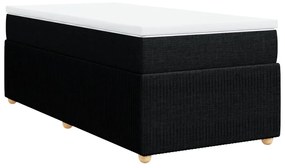 vidaXL Κρεβάτι Boxspring με Στρώμα Μαύρο 90x200 εκ. Υφασμάτινο