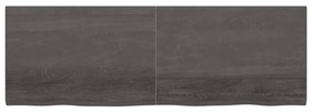 Ράφι Τοίχου Σκούρο Καφέ 180x60x(2-4) εκ. Επεξ. Μασίφ Ξύλο Δρυός - Καφέ