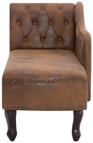 vidaXL Ανάκλιντρο Καφέ από Συνθετικό Καστόρι