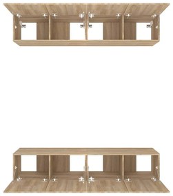 vidaXL Έπιπλα Τηλεόρασης 4 τεμ. Sonoma Δρυς 80x30x30 εκ. Επεξ. Ξύλο