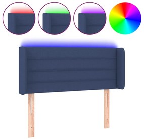 vidaXL Κεφαλάρι Κρεβατιού LED Μπλε 103x16x78/88 εκ. Υφασμάτινο