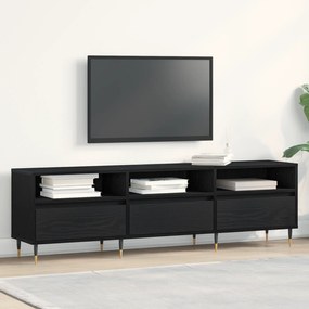 vidaXL Ντουλάπα τηλεόρασης Μαύρο Δρυς 150x30x44,5 εκ Κατασκευασμένο ξύλο
