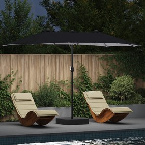 vidaXL Ομπρέλα Κήπου Ανθρακί 385 x 209 x 244 εκατοστά ύφασμα