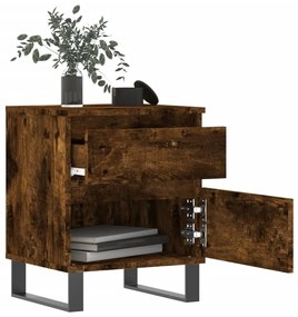 vidaXL Κομοδίνο Καπνιστή Δρυς 40 x 35 x 50 εκ. από Επεξεργ. Ξύλο