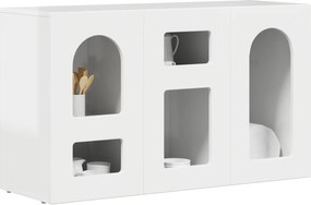 vidaXL Πλαϊνό γραφείο Υψηλής γυαλάδας λευκό 100 x 35 x 59 εκ