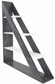 Βιβλιοθήκη Pisagor 875ZNA4559 120x25x131,8cm Marble Effect Black-White