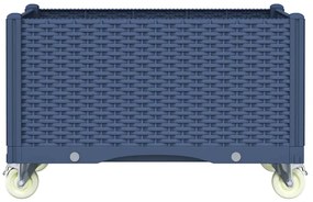 vidaXL Ζαρντινιέρα Κήπου με Ροδάκια Μπλε Γκρι 80x50x54 εκ. Πολυπροπυλένιο
