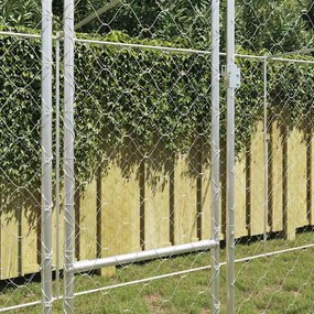 vidaXL Κλουβί σκύλου Ασημί 600 x 200 x 200 εκ. Επικαλυμμένος Χάλυβας