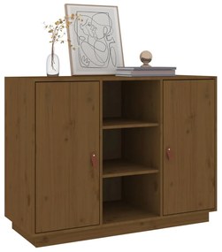 vidaXL Ντουλάπι Καφέ Μελί 100 x 4 x 75 εκ. από Μασίφ Ξύλο Πεύκου