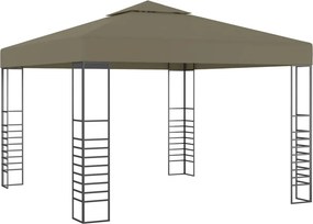 vidaXL Κιόσκι με Φωτάκια LED Taupe 3 x 3 μ.