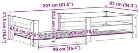 Σκελετός Κρεβ. Χωρίς Στρώμα Καφέ 80x200 εκ. Μασίφ Ξύλο Πεύκου 855680