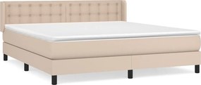 vidaXL Κρεβάτι Boxspring με Στρώμα Καπουτσίνο 160x200εκ.από Συνθ.Δέρμα