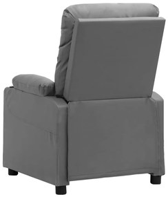 vidaXL Πολυθρόνα Ηλεκτρική Ανακλινόμενη Γκρι από Συνθετικό Δέρμα