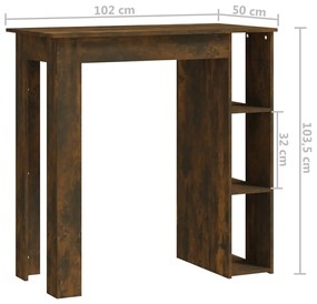 ΤΡΑΠΕΖΙ ΜΠΑΡ ΜΕ ΡΑΦΙΑ ΚΑΠΝΙΣΤΗ ΔΡΥΣ 102X50X103,5 ΕΚ ΜΟΡΙΟΣΑΝΙΔΑ 812963