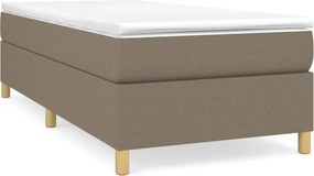 vidaXL Κρεβάτι Boxspring με Στρώμα Taupe 90x190 εκ.Υφασμάτινο