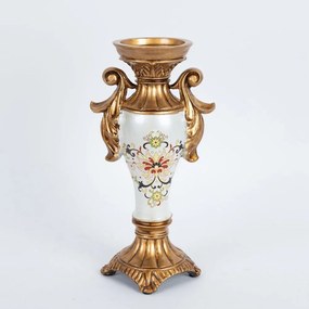 Κηροπήγιο 752-21016 15x9.5x29cm Gold-Multi Estheti Home Πολυρεσίνη