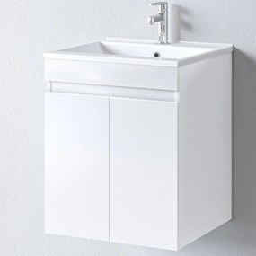 Έπιπλο Μπάνιου Πάγκος Με Νιπτήρα Omega 50 S3BOM050GL0 50x46x60cm White Πορσελάνη,Μελαμίνη