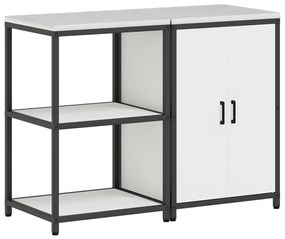 vidaXL Σετ Αποθήκευσης Κουζίνας με ράφι 2 pcs Λευκό 120 x 50 x 92 εκ.