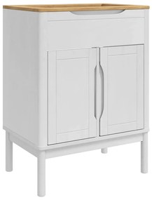 vidaXL Σετ Επίπλων Μπάνιου FLORO 2 pcs Λευκό Στερεό ξύλο πεύκου