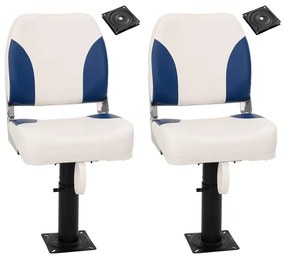 Καθίσματα Σκάφους 2Τεμ. με Ορθοστάτη Ρυθμ. Ύψος 360° Περιστροφή