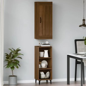 vidaXL Ντουλάπι Καφέ Δρυς 35 x 34 x 180 εκ. από Επεξεργασμένο Ξύλο