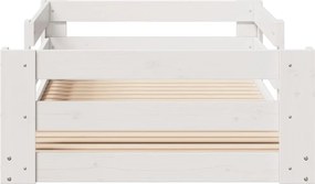 vidaXL Σκελετός Κρεβατιού Χωρίς Στρώμα Λευκό 100x200 εκ. Μασίφ Πεύκο