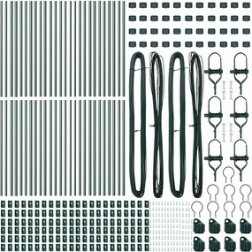 vidaXL Ενσωματωμένος Πόλος Φράχτη 52 pcs Πράσινο