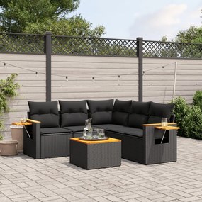 vidaXL Patio Sofa Set 5-θέσια Black