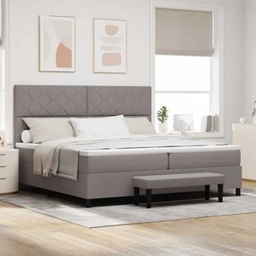 vidaXL Κρεβάτι με ελατήρια με στρώμα Taupe 200 x 200 cm ύφασμα