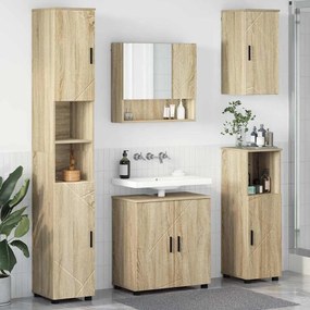 vidaXL Σετ Επίπλων Μπάνιου με πόρτα 5 pcs Sonoma Δρυς 61 x 35 x 64 εκ.