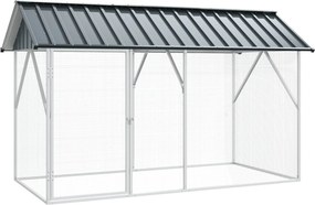 vidaXL Κλουβί Πουλιών Ανθρακί 227 x 112 x 141 εκ.