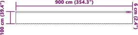 vidaXL Κουρτίνα Δαντέλας με κουρτίνες Λευκό 100x900εκ Πολυεστέρας
