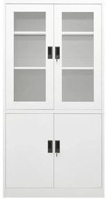 vidaXL Ντουλάπα Γραφείου 90 x 40 x 180 εκ. Λευκή Ατσάλινη