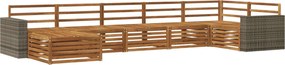 vidaXL Σειρά Καναπέ Εξωτερικού 7 pcs Φυσικό