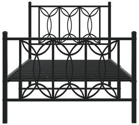 vidaXL Πλαίσιο Κρεβατιού με Κεφαλάρι/Ποδαρικό Μαύρο 80x200 εκ. Μέταλλο