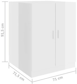 Ντουλάπι Πλυντηρίου Γυαλιστερό Λευκό 71 x 71,5 x 91,5 εκ.