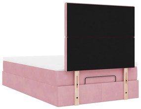 Οθωμανικό κρεβάτι με στρώματα &amp; LEDs Ροζ 120x200cm Velvet 3314461