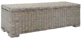 Κουτί Αποθήκευσης Γκρι 110 εκ. Φυσικό Ρατάν Kubu & Μασίφ Μαόνι