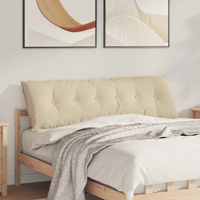 vidaXL Μαξιλάρι Πλάτης Κρεμ 160 x 50 cm Ύφασμα Μικροΐνας
