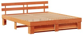 vidaXL Σκελετός Κρεβατιού Καφέ κεριού 180 x 200 cm Μασίφ ξύλο πεύκου
